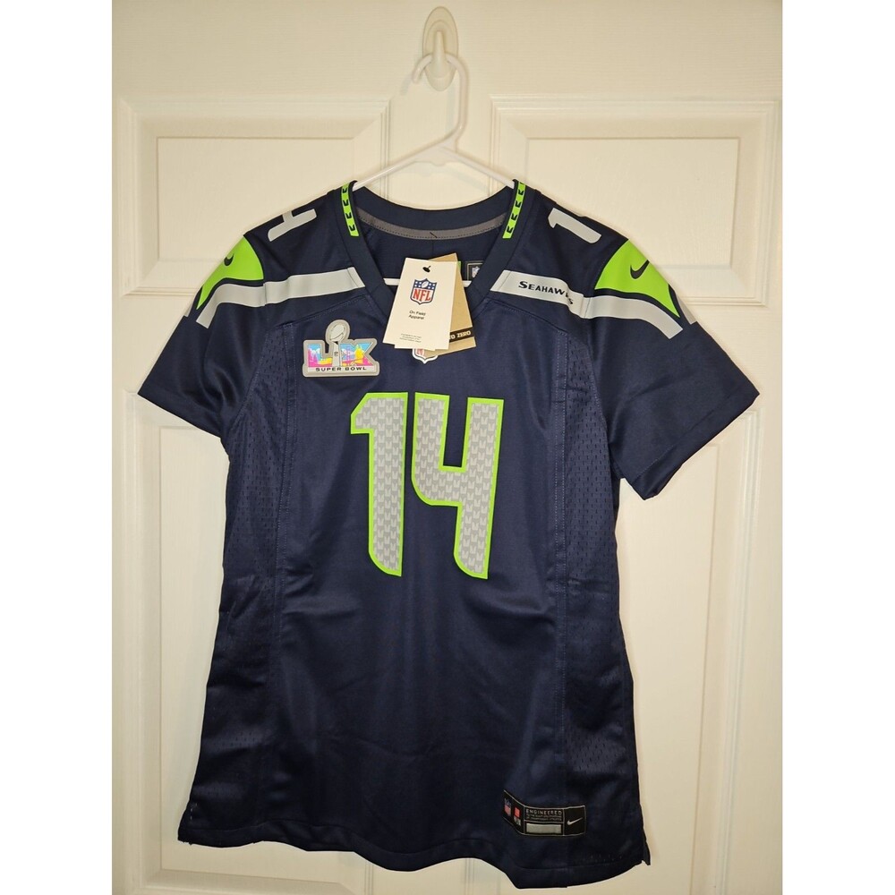 NWT Sam Darnold Jersey Seattle Seahawks Nike Womens Large Navy Super Bowl Patch